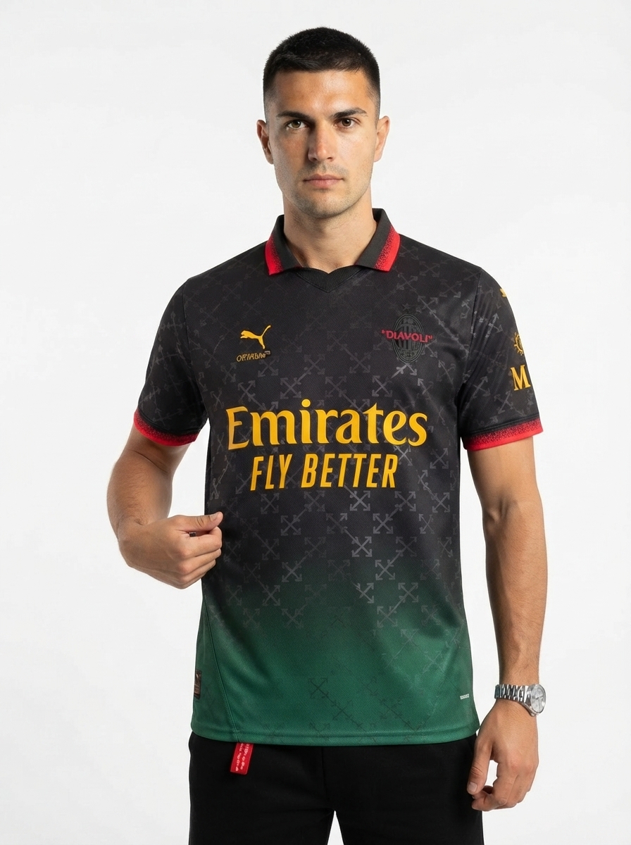 AC Milan BLACK JERSEY DIAVOLI X OFF-WHITE™ Fan Jersey 2025