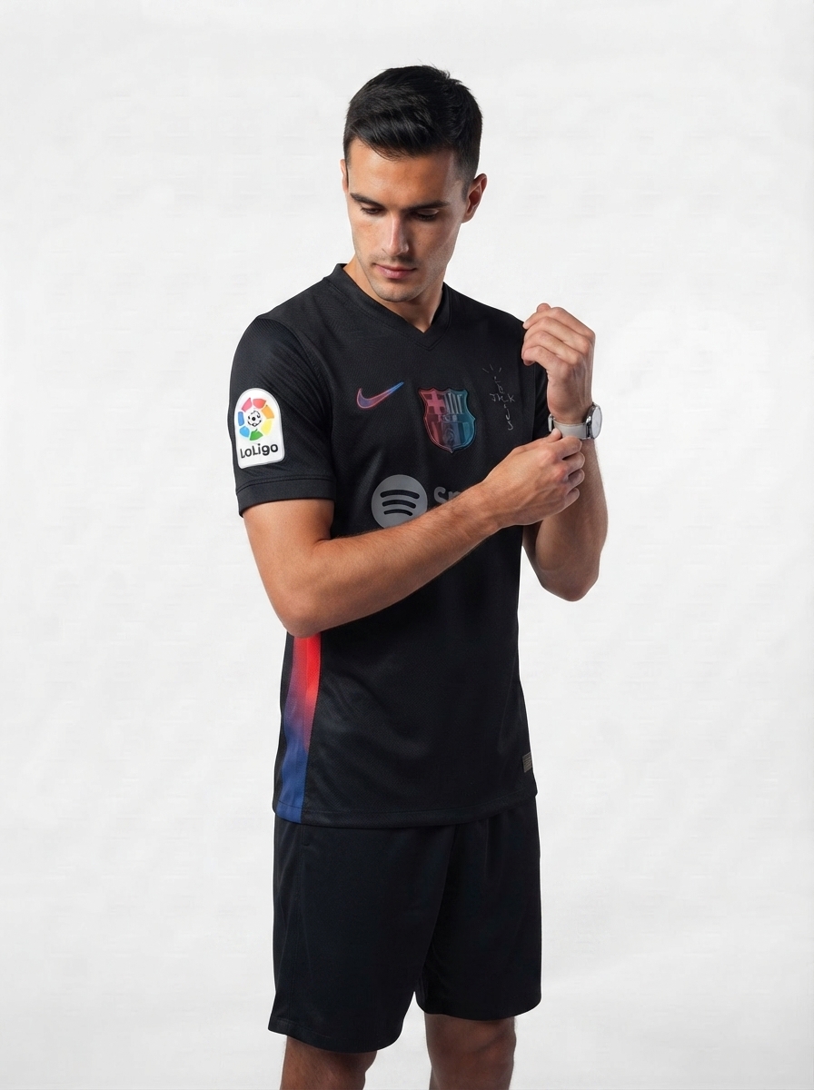 Barcelona Travis Scott Away Fan Jersey 2025/26 Spotify #19 Lamine Yamal