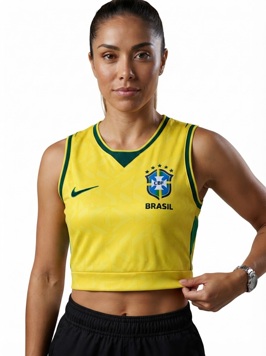Brazil 2026 Home Women's Vest Cropped Brasil