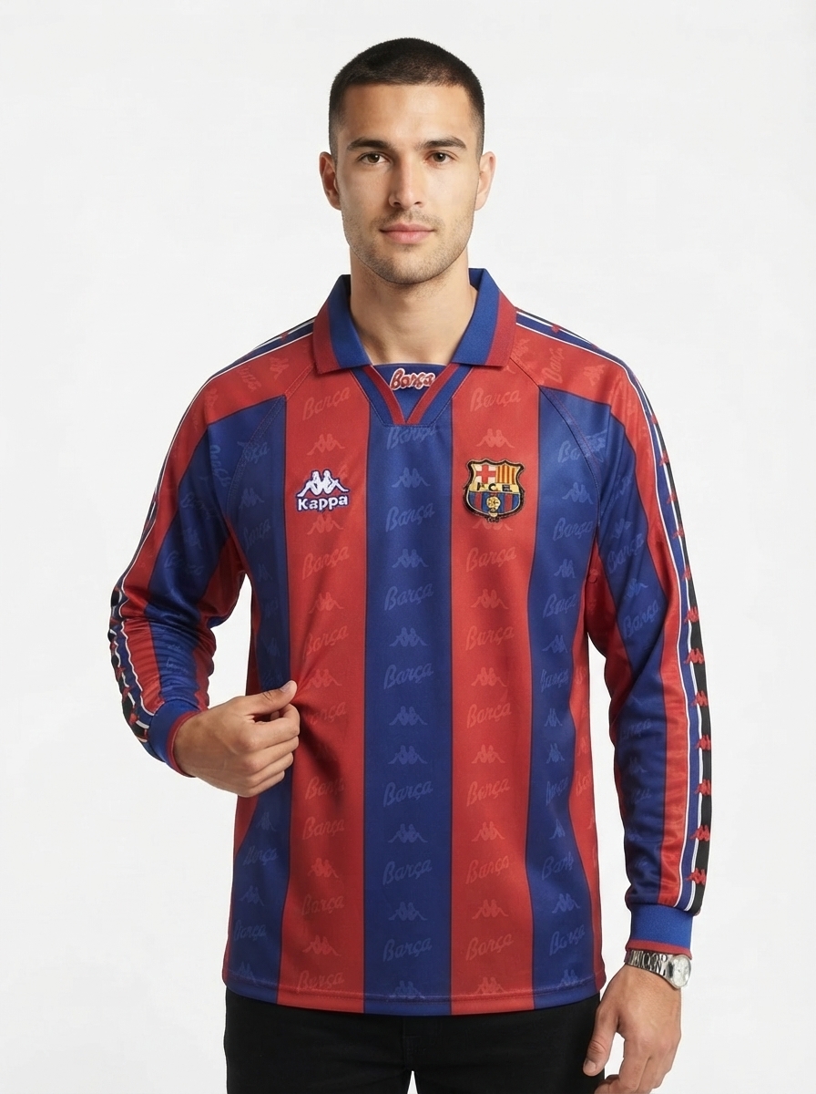 Barcelona 96/97 I Home Jersey - Long Sleeve Retro Version