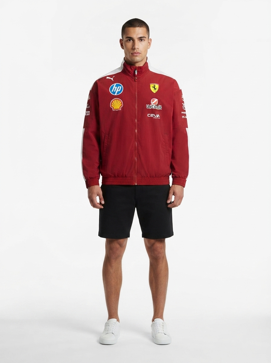Scuderia F1 2025 Oversized Full-Zip Jacket – Dark Red