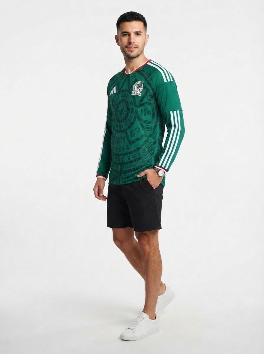 Mexico Home Authentic Player [Slim Fit] Player Long Sleeve Shirt 2026 World Cup