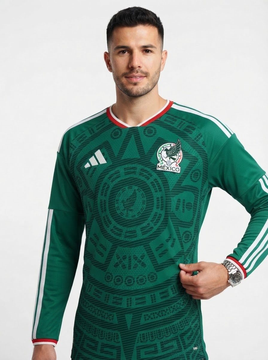 Mexico Home Authentic Player [Slim Fit] Player Long Sleeve Shirt 2026 World Cup
