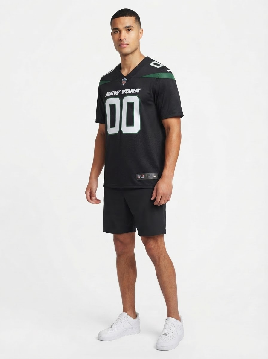 New York Jets - Stealth Custom Jersey - Black