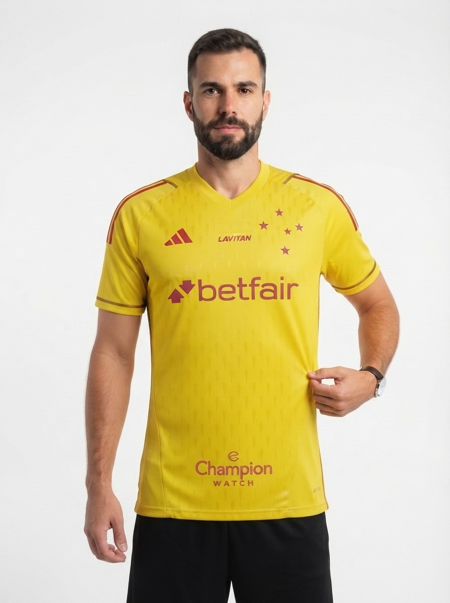 Cruzeiro 24/25 Goalkeeper Jersey - Yellow - with Sponsors - Fan Version