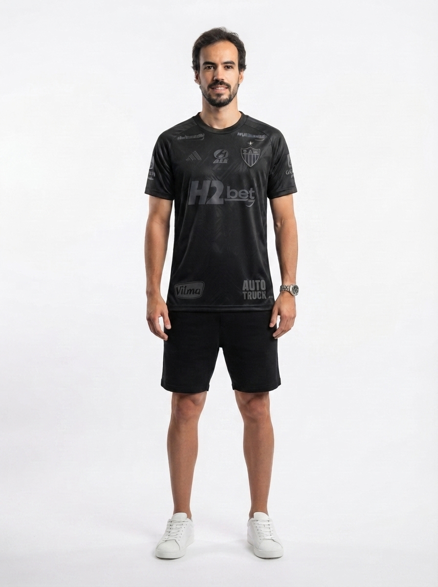 Jersey Atlético Mineiro All Black 2025/26 - Galo na Veia - All Sponsor
