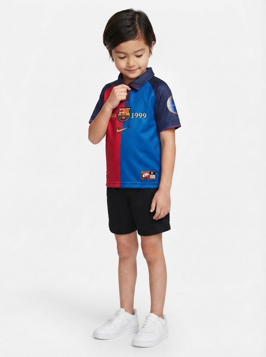 Kids Retro Barcelona Centenary Jersey 1989-1999