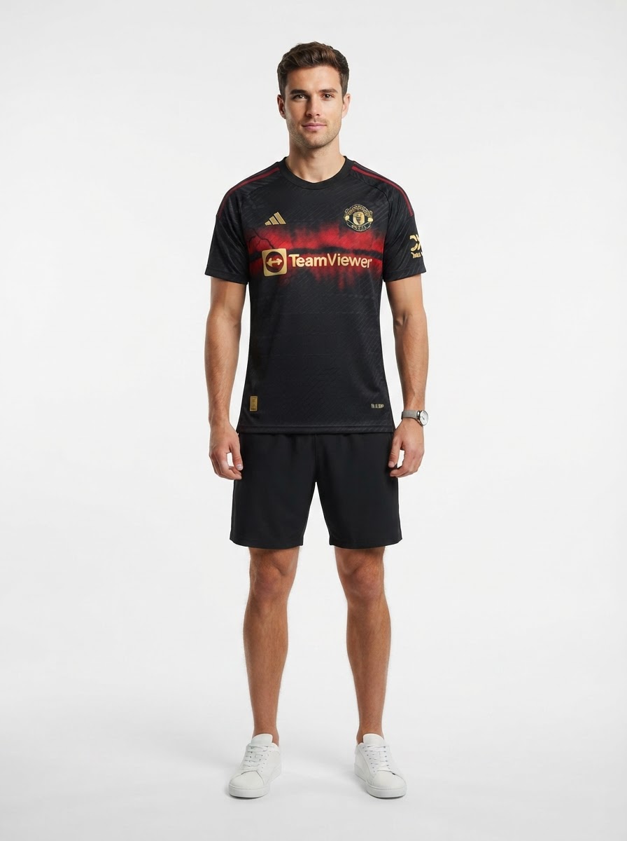Manchester United 25/26 Training Jersey - Black - Player Version - Slim Fit