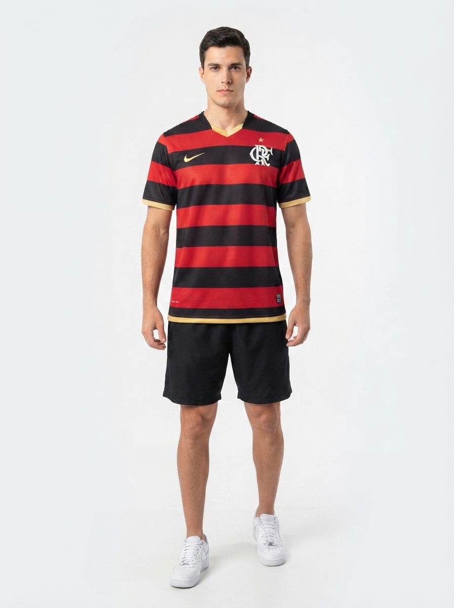 Jersey Flamengo Retro 2009 Vermelha e Preta