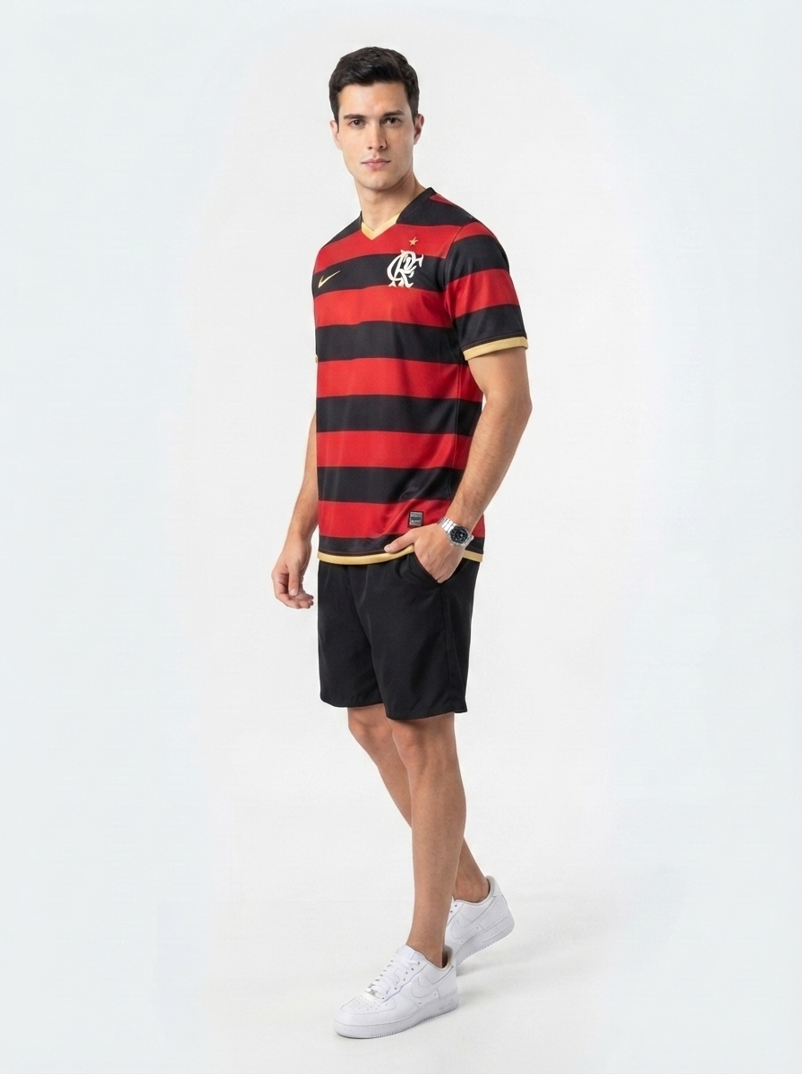 Jersey Flamengo Retro 2009 Vermelha e Preta
