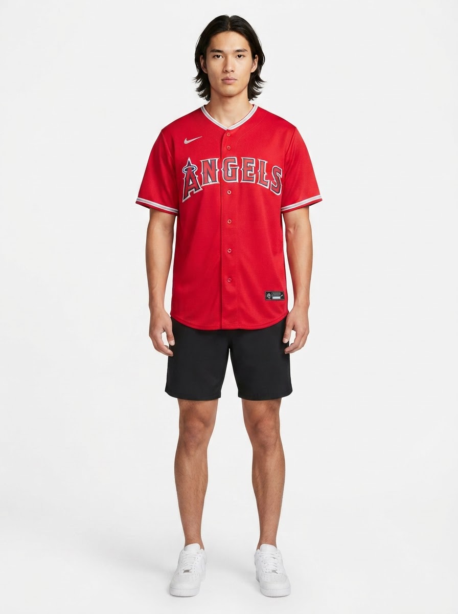 Jersey MLB Los Angeles Angels II Torcedor Masculina Vermelha Shohei Ohtani 17