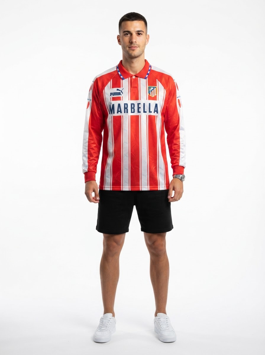 Atletico Madrid 94/95 I Home Jersey - Long Sleeve Retro Version