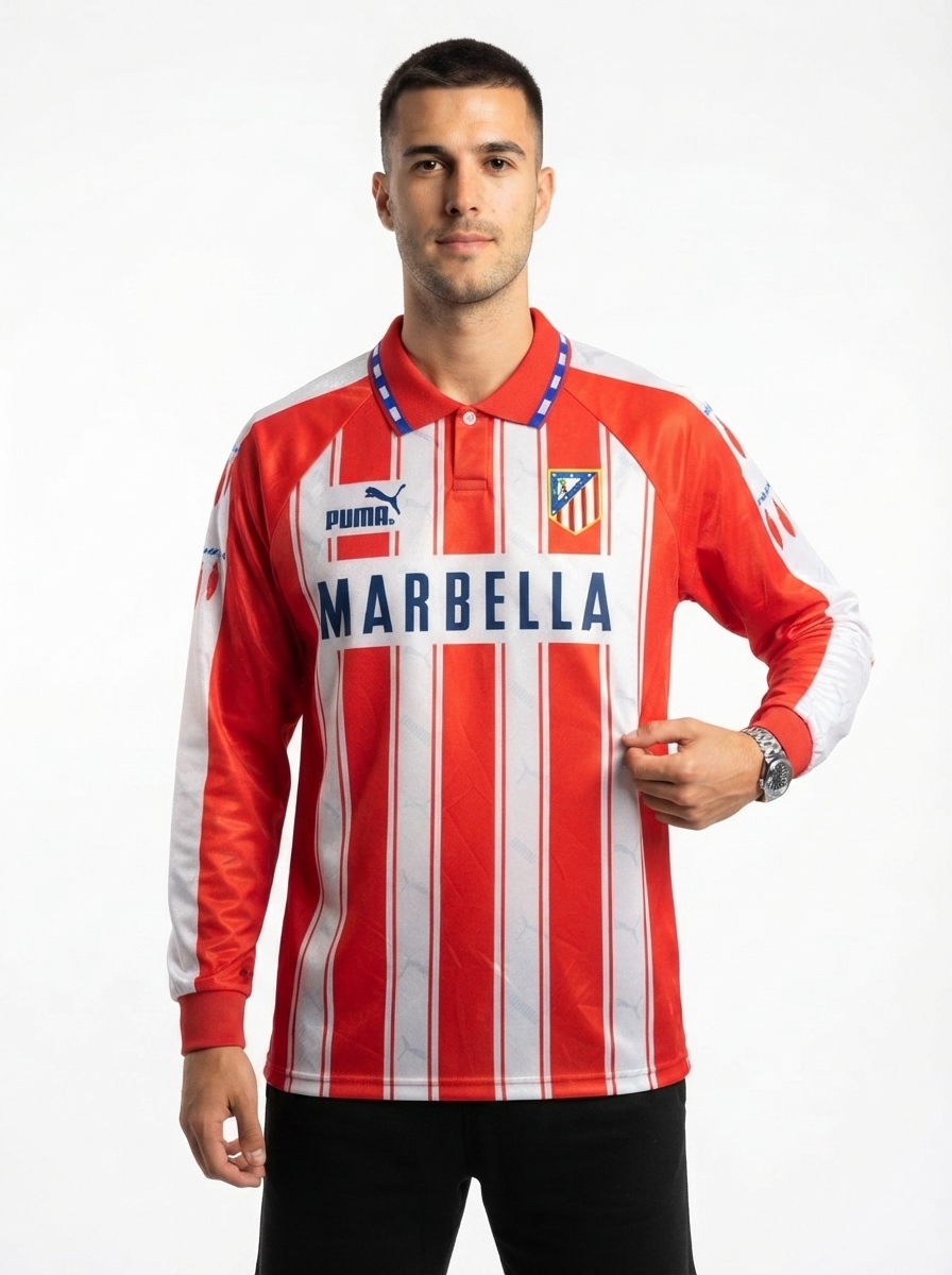 Atletico Madrid 94/95 I Home Jersey - Long Sleeve Retro Version
