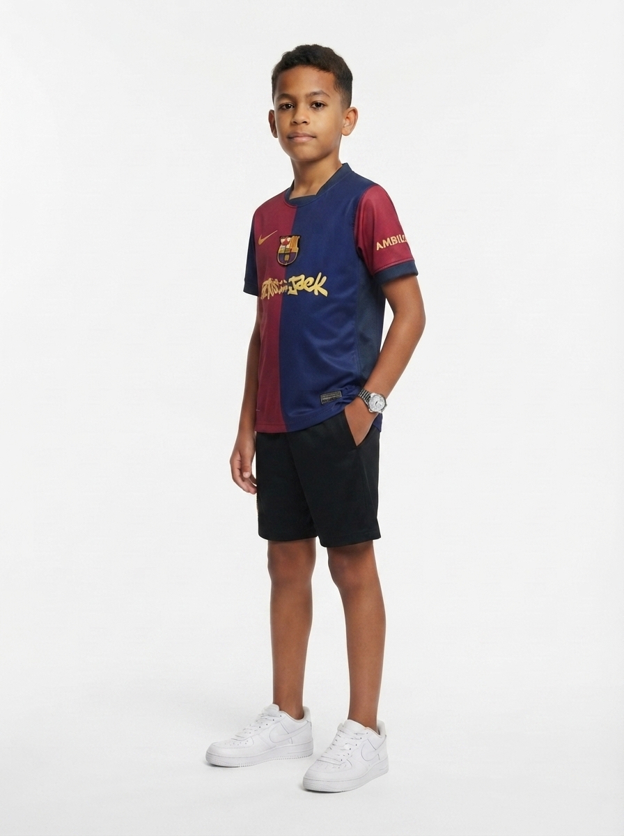 Barcelona 2024/25 Travis Scott Edition Kids Kit -Fan Version
