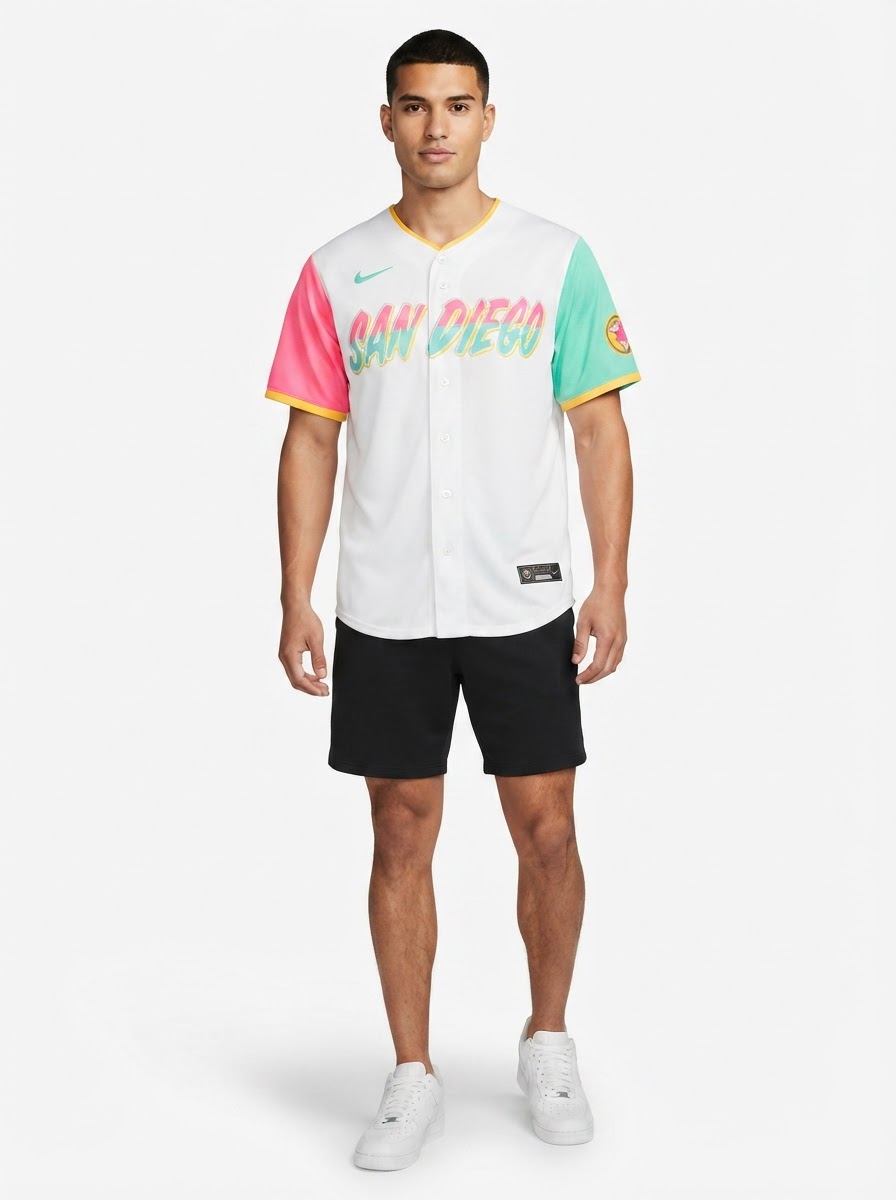 Jersey MLB San Diego Padres City Connect Torcedor Masculina Branca