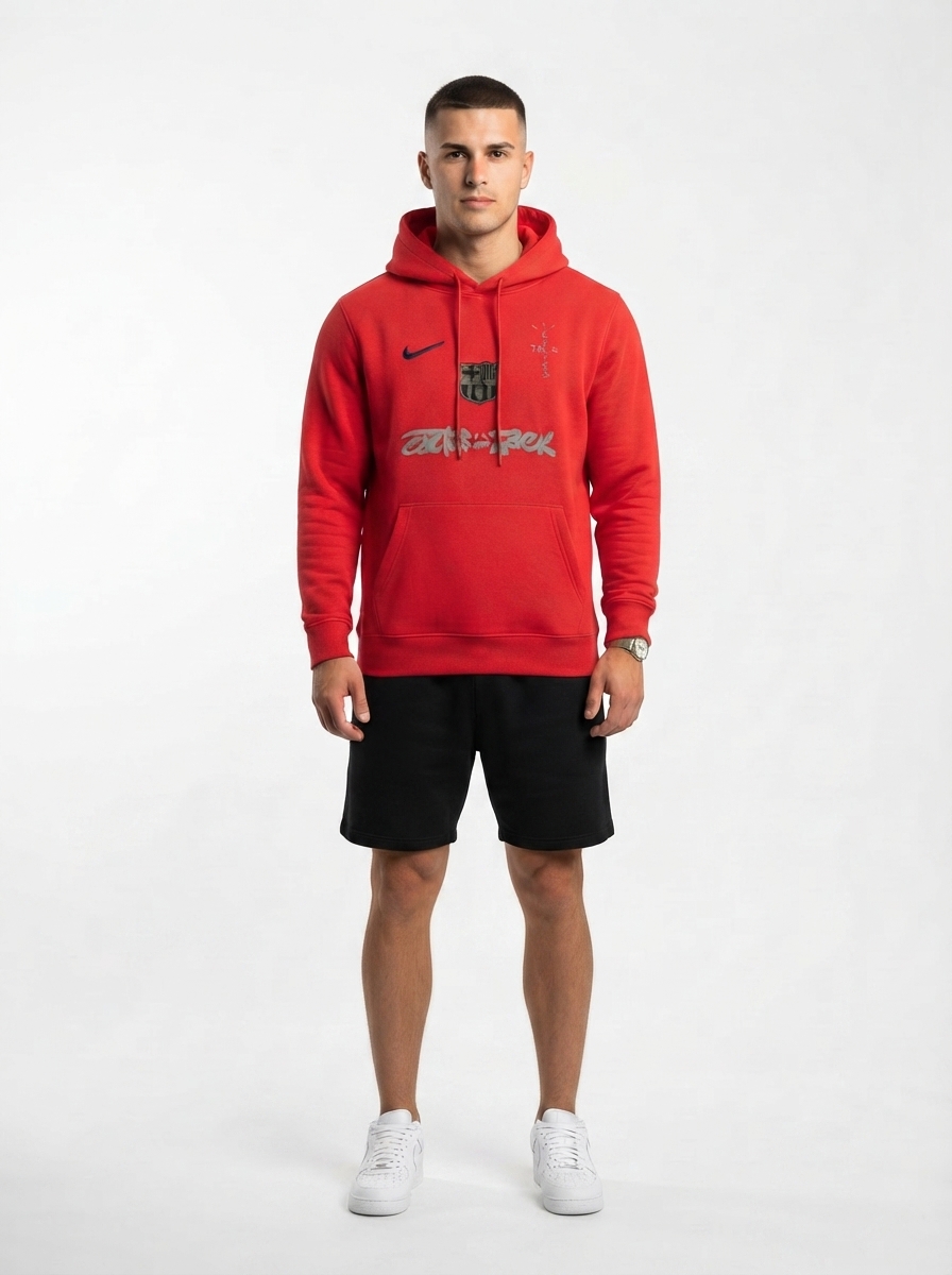 Barcelona Sweatshirt 2025 - Travis Scott Collab Spotify - Red