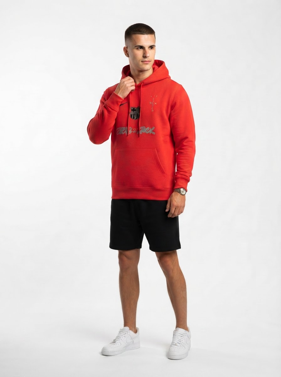 Barcelona Sweatshirt 2025 - Travis Scott Collab Spotify - Red