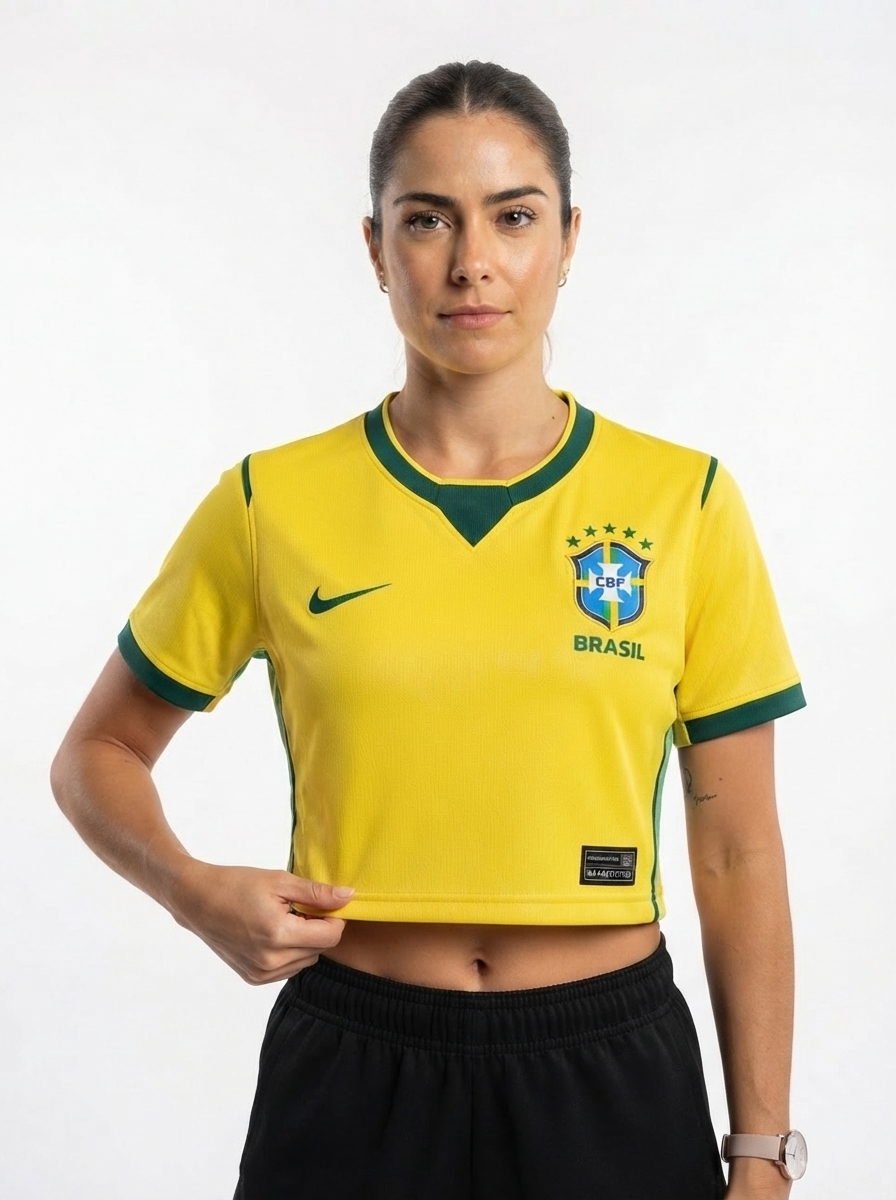Cropped Brazil Women home 2025 - Fan Version Brasil