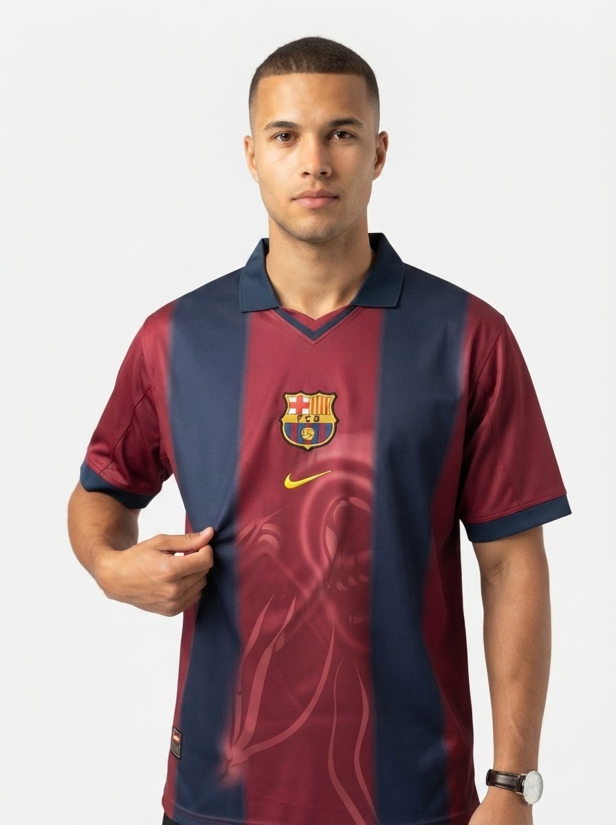 CJ x x Barcelona Retro 2000/01 Home Skeleton jersey