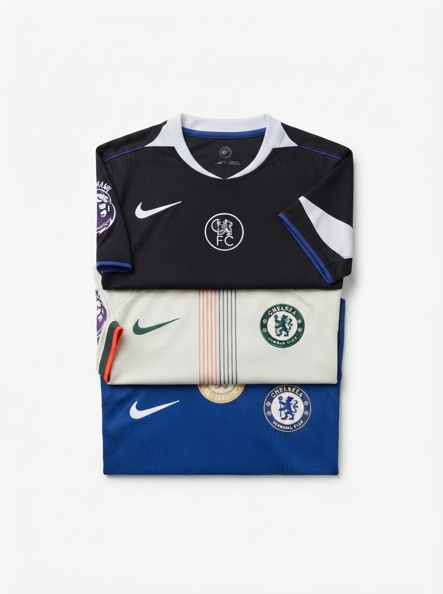 Chelsea Home, Away and Third Kit 3 Fan Jersey Shirt 2025/26