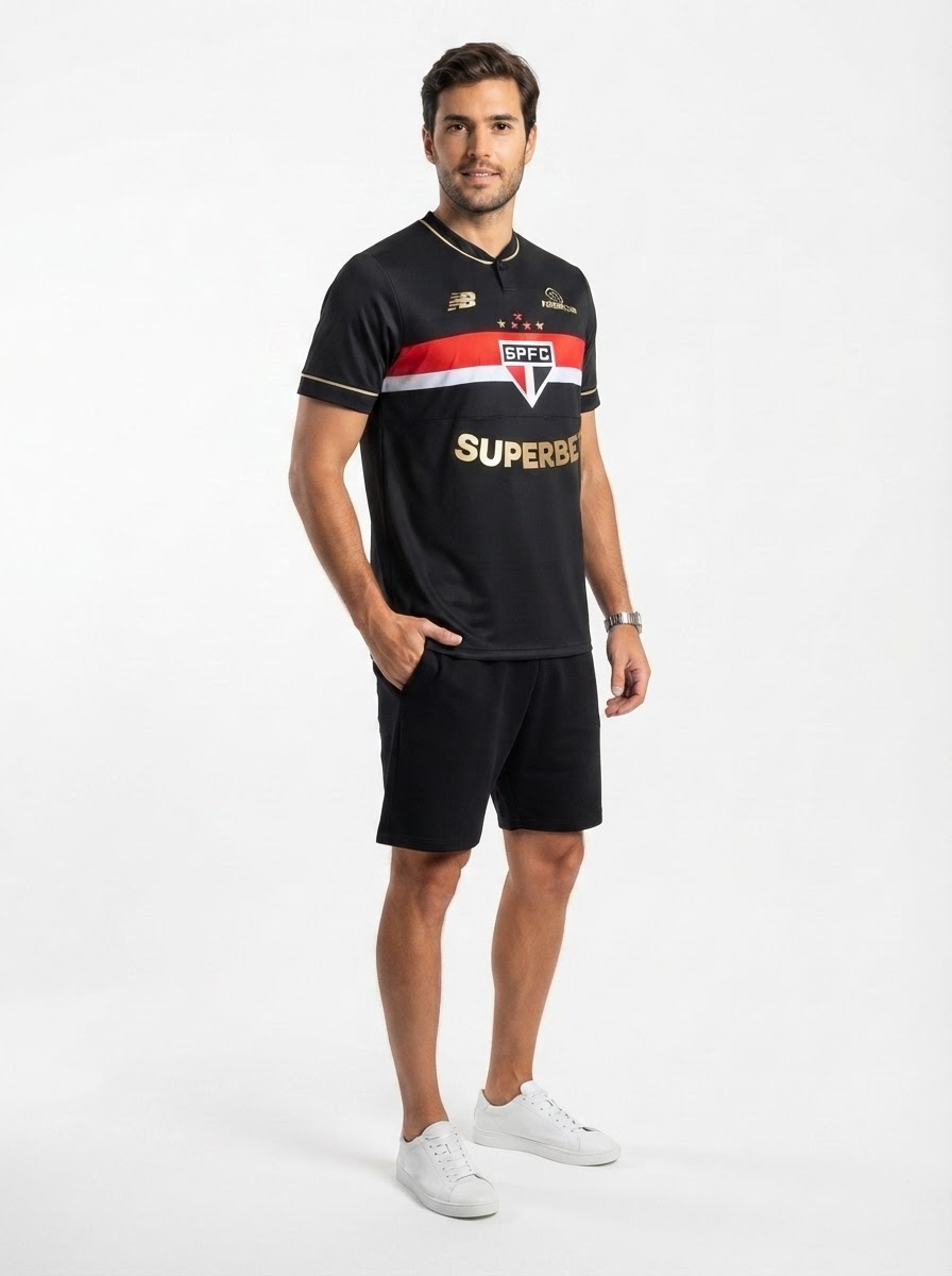 Jersey Sao Paulo Tricolor Third 25/26 - Preta - Fan version