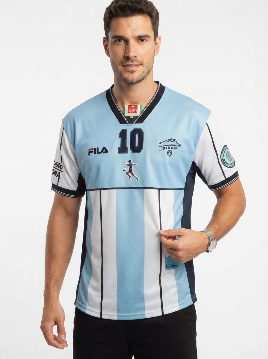Argentina 2001 Maradona Commemorative Edition Jersey - Retro Version