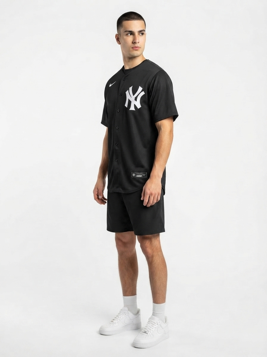 Jersey MLB New York Yankees Torcedor Masculina Preta
