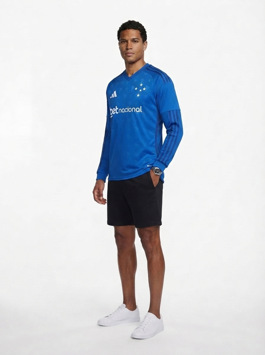 Cruzeiro I 26/27 Long Sleeve - Azul Royal - Fan Version COM Patrocinio