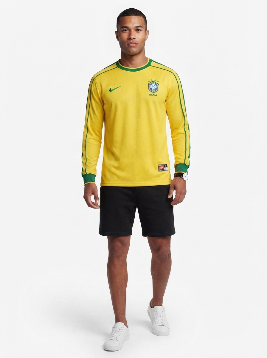 Jersey Brasil Retro 1998 Longsleeve Fan