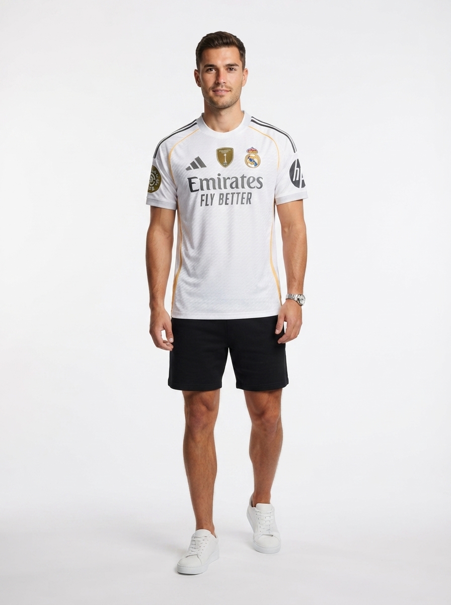 Real Madrid Home Fan Jersey 2025/26 - Patch 2025 Club World Cup + FIFA Intercontinental Champions