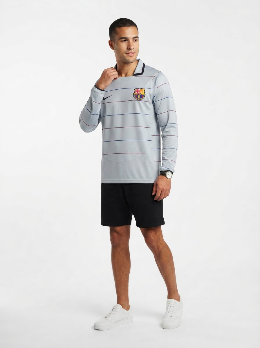 Barcelona 03/04 II Away Jersey - Long Sleeve Retro Version