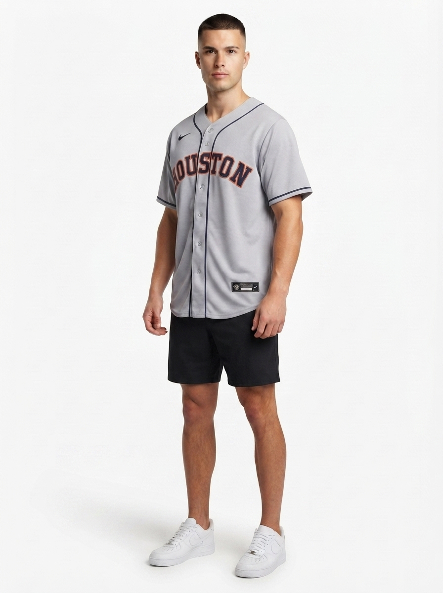 Jersey MLB Houston Astros II Torcedor Masculina Cinza