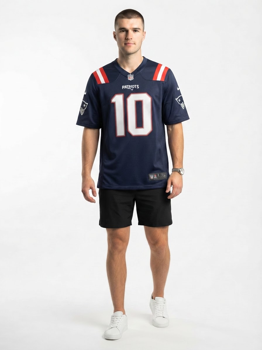 New England Patriots Drake Maye Navy Player Game Jersey