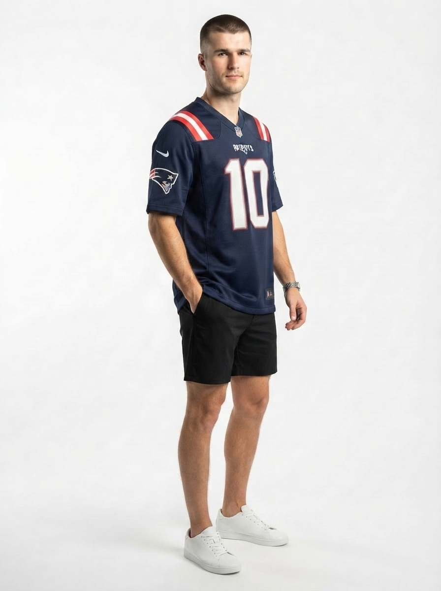 New England Patriots Drake Maye Navy Player Game Jersey