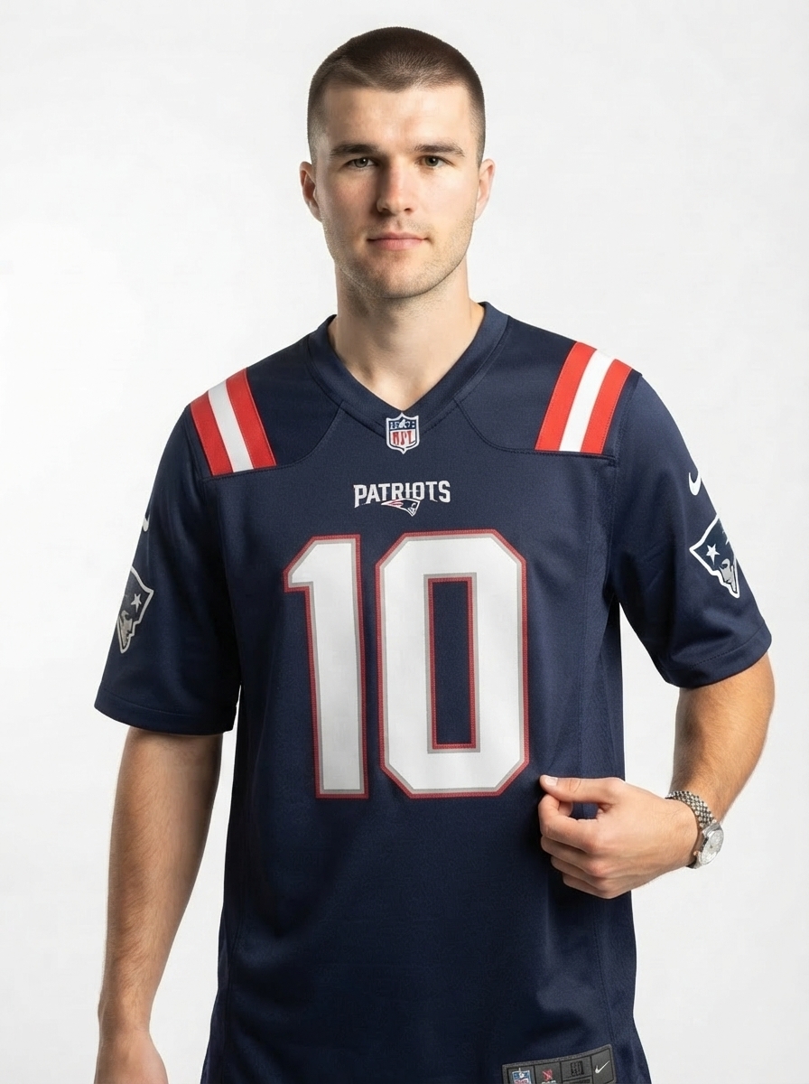New England Patriots Drake Maye Navy Player Game Jersey