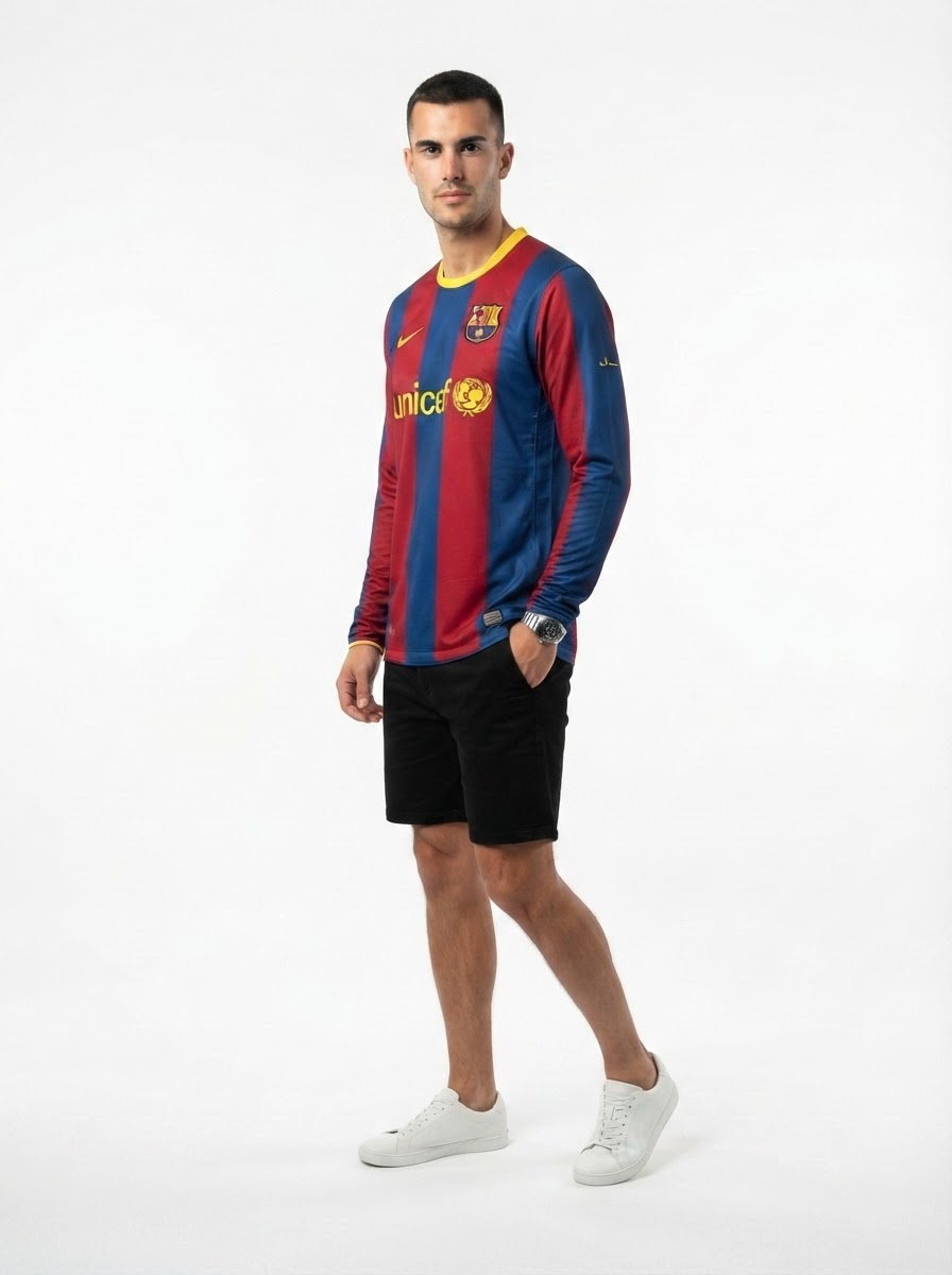Barcelona 10/11 I Home Jersey - Long Sleeve Retro Version