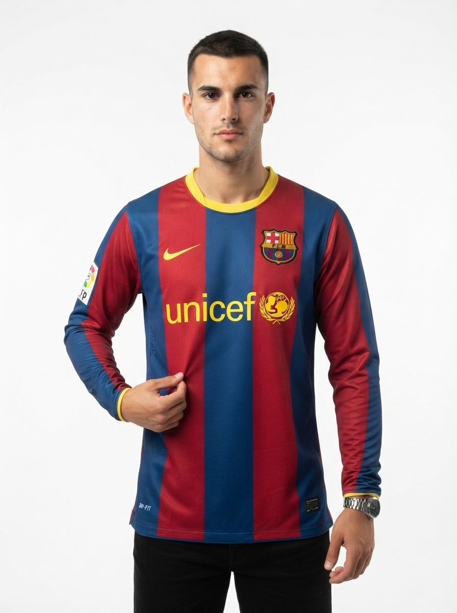 Barcelona 10/11 I Home Jersey - Long Sleeve Retro Version