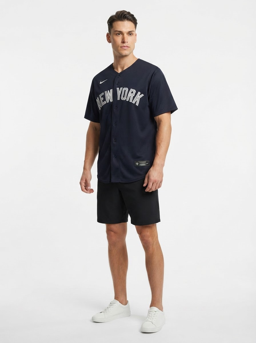 Jersey MLB New York Yankees Alternativa Torcedor Masculina Azul Marinho Aaron Judge 99