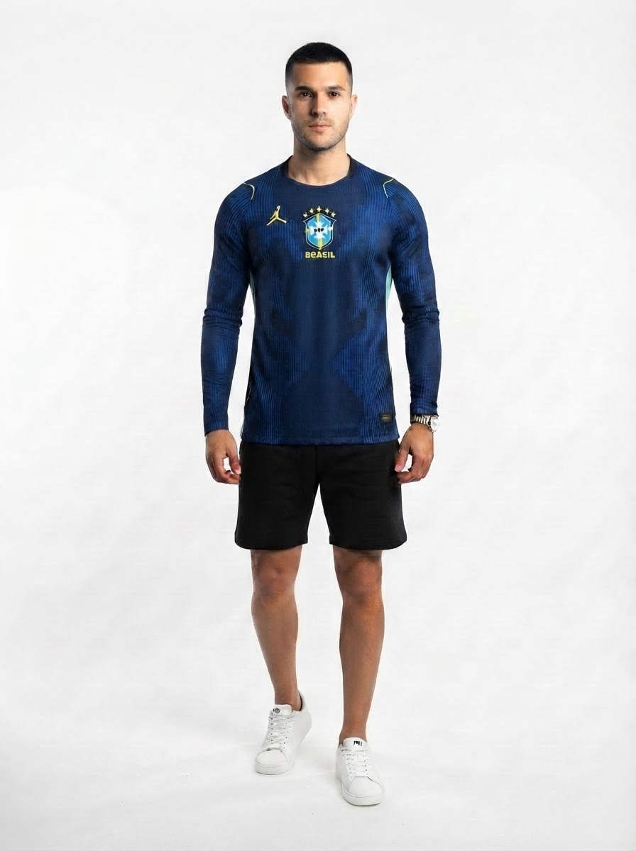Brazil 2026 Away Player Version Long-Sleeve Jersey [Slim Fit]