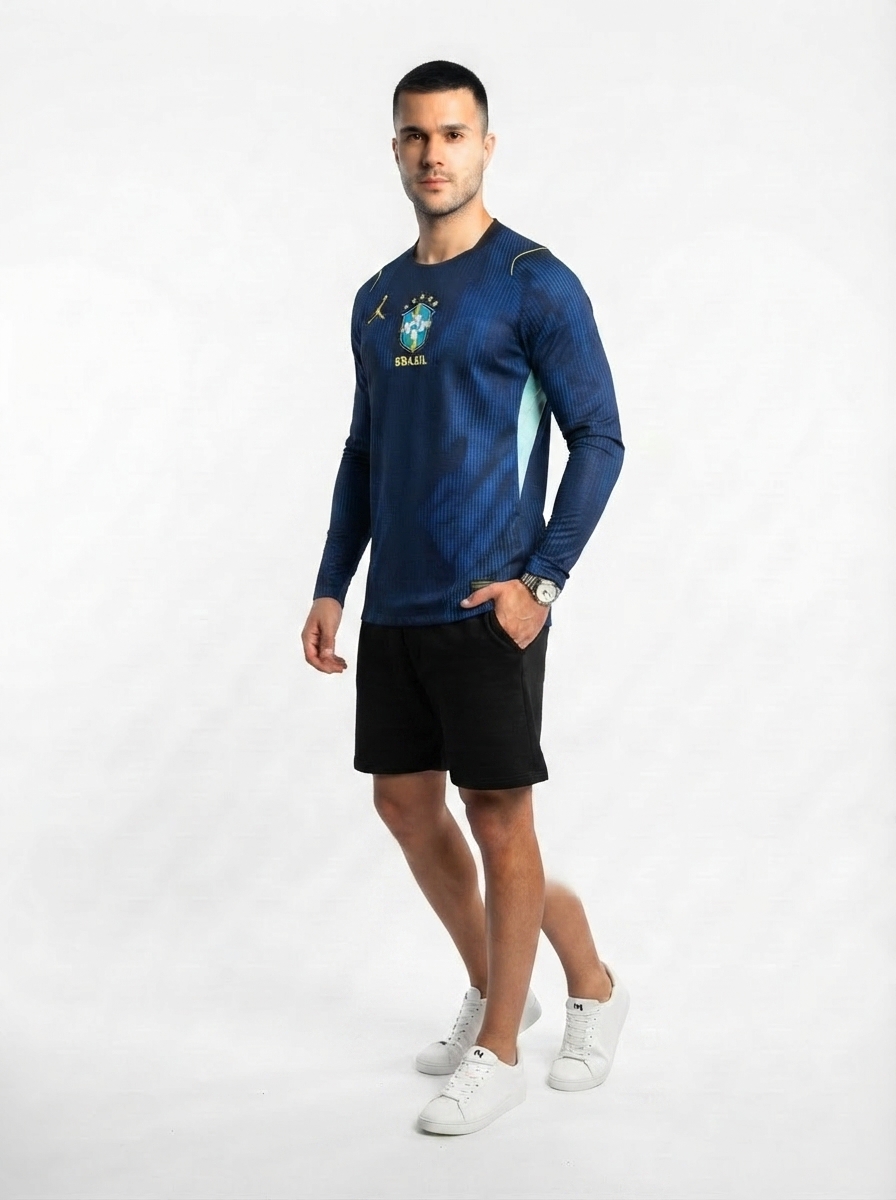 Brazil 2026 Away Player Version Long-Sleeve Jersey [Slim Fit]
